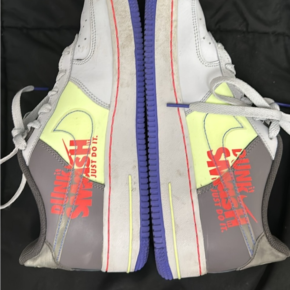 Nike Low-Top Sneakers in Gray, Neon Yellow & Purple Accents - Picture 3 of 4